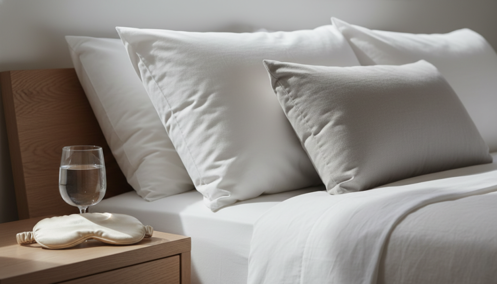 Filler aftercare tip showing head elevation and hydration for healing in La Jolla, San Diego CA.