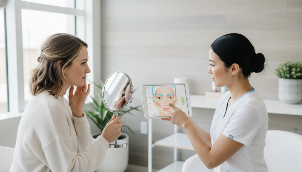 Consultation in La Jolla med spa for assessing bad filler results and next steps