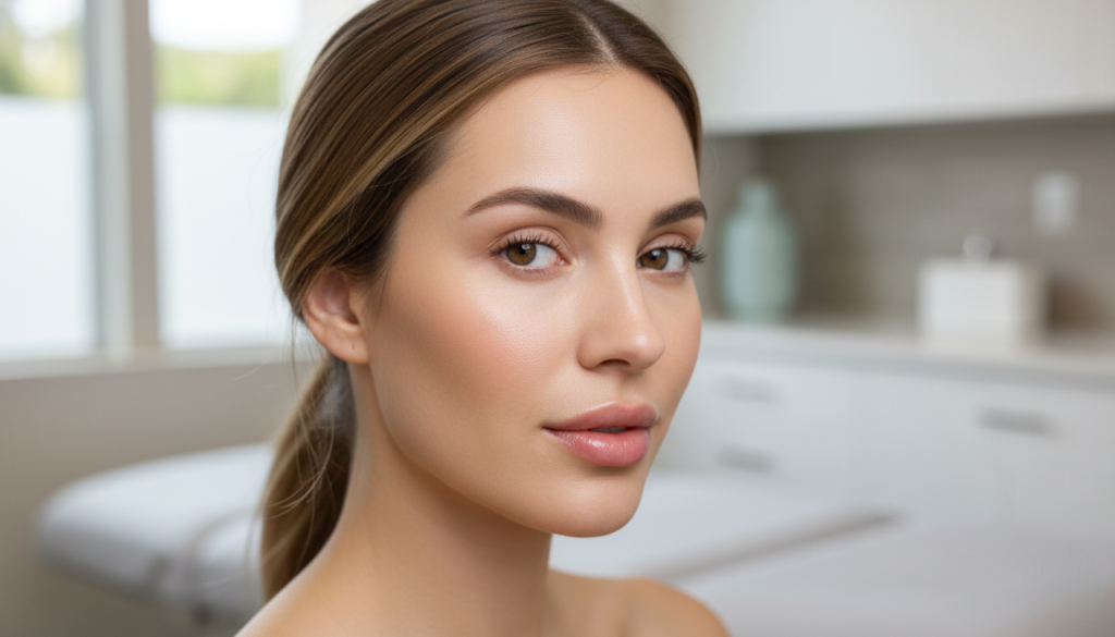 Natural-looking lip enhancement result in a La Jolla med spa with subtle definition and balanced shape.