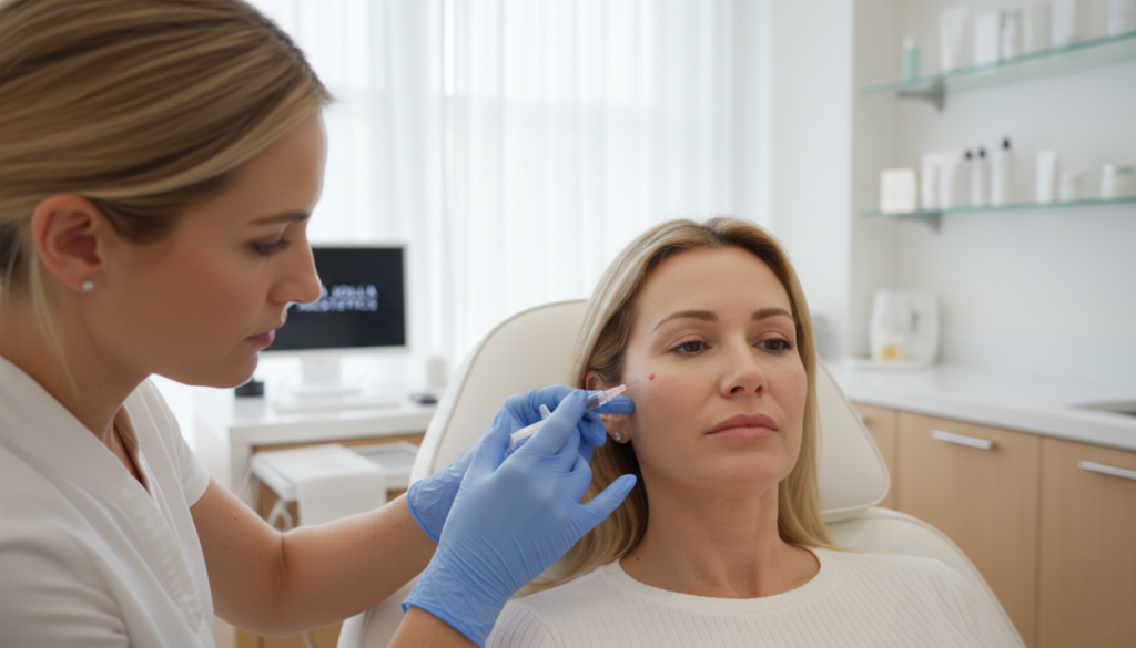 Cheek dermal filler treatment in la jolla CA comparing filler vs facelift options