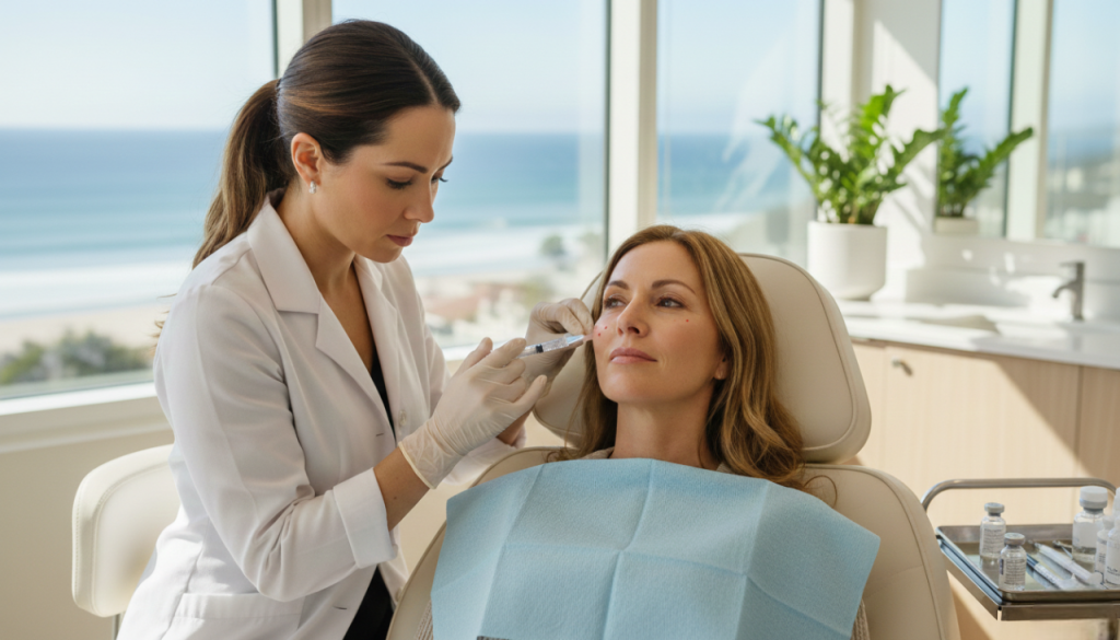 Injectable procedure at la jolla CA popular medspa treatments clinic in San Diego.