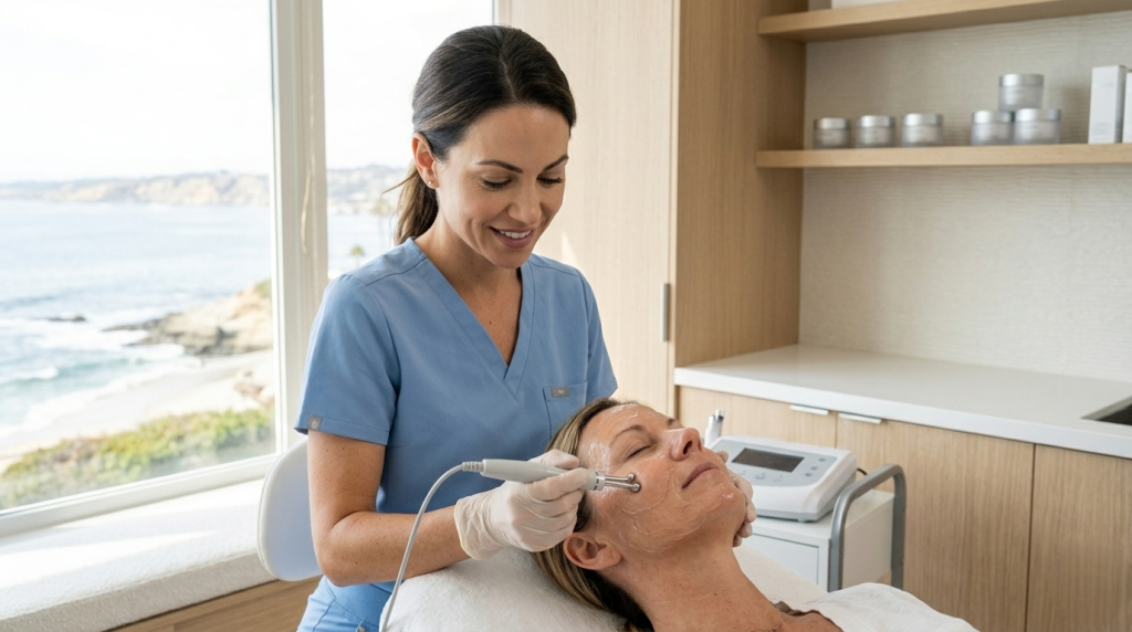 Non-invasive anti-aging facial treatment performed in La Jolla CA clinic
