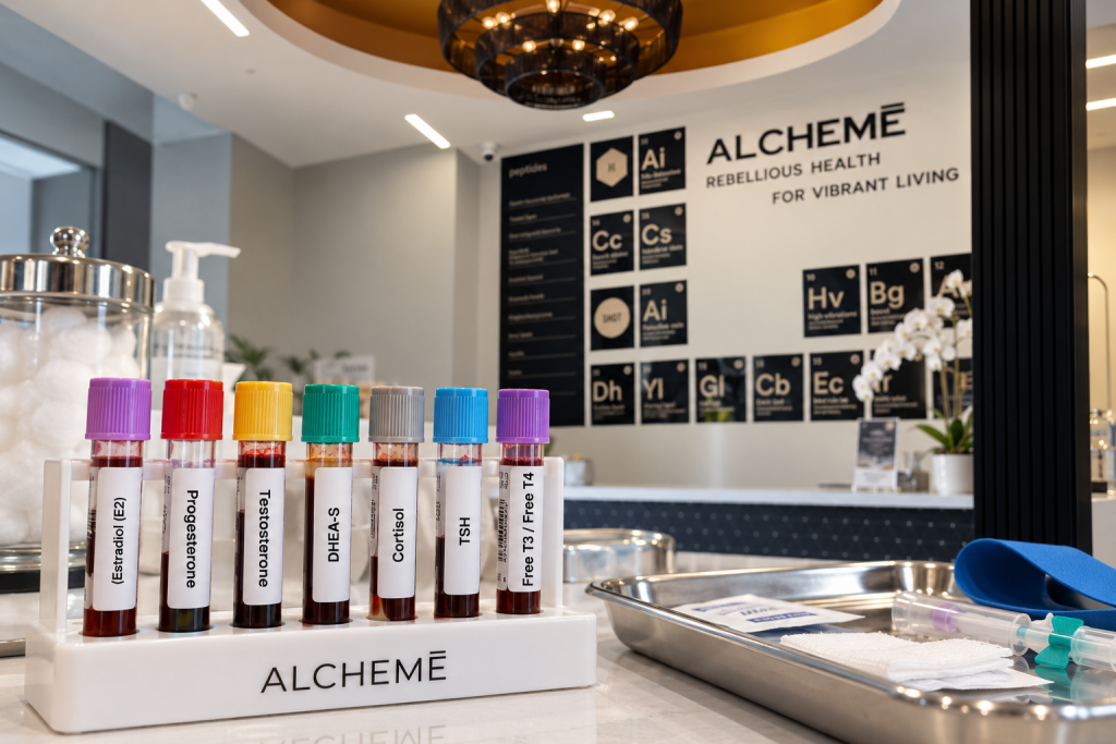 Blood test vials used to diagnose a hormone imbalance