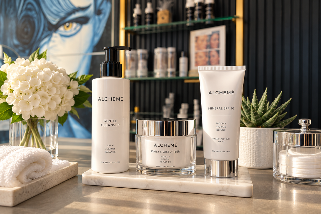 Gentle skincare products recommended after Botox treatment